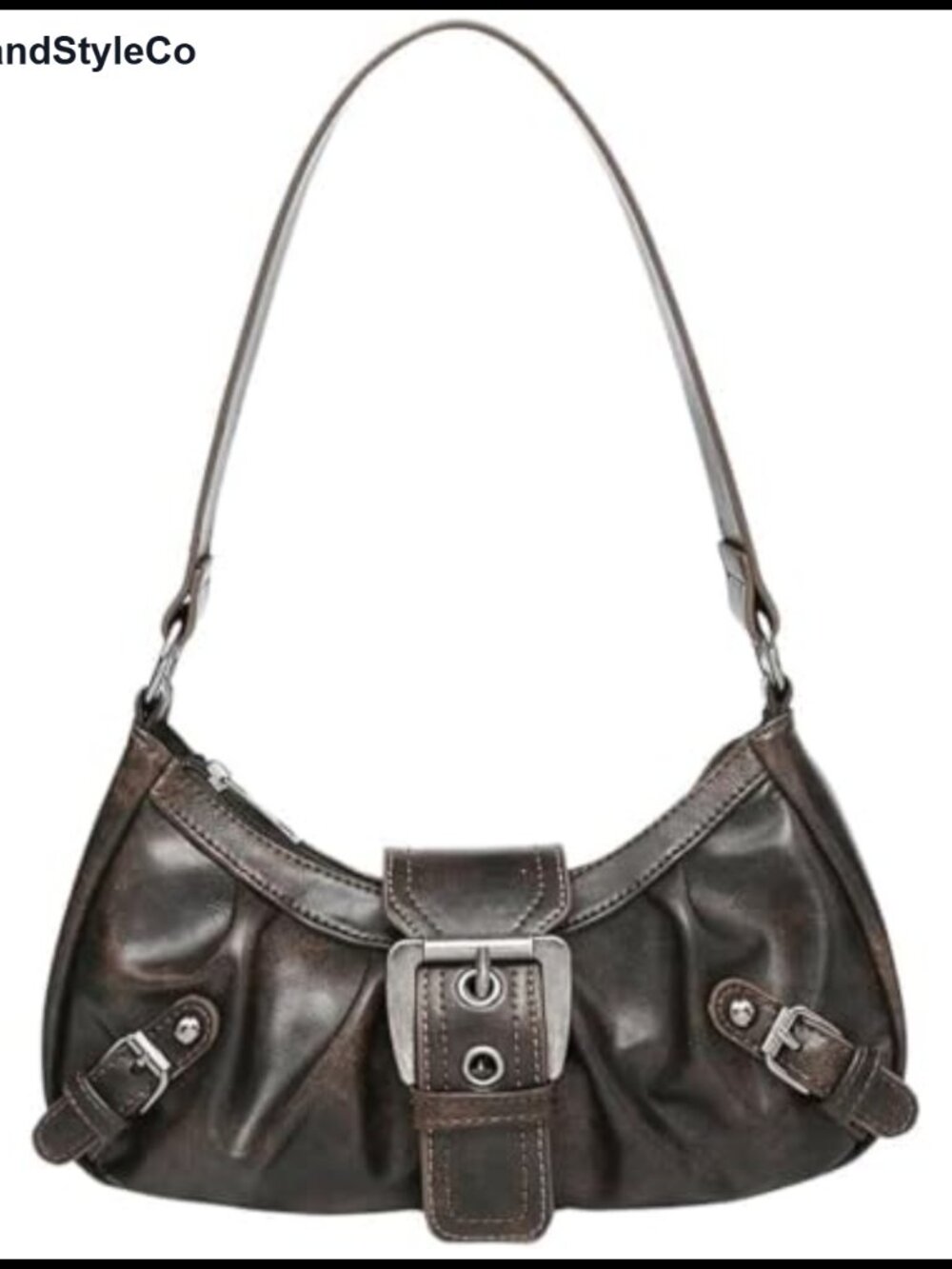 Y2K Faux Leather Hobo Purse for Women Top Handle Shoulder Bag Punk Clutch